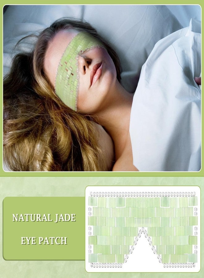 Halfchet Jade Eye Mask and Jade Comb Set Includes Weighted Eye Mask to Eliminate Wrinkles Puffiness Headache and Migraine Relief Handheld Natural Jade Massage Comb for Head Caring Therapy - Image 4
